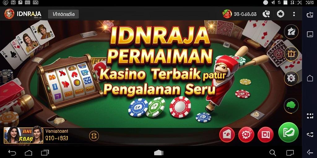 Tampilan gameplay seru IDNRAJA dengan dealer langsung di kasino.
