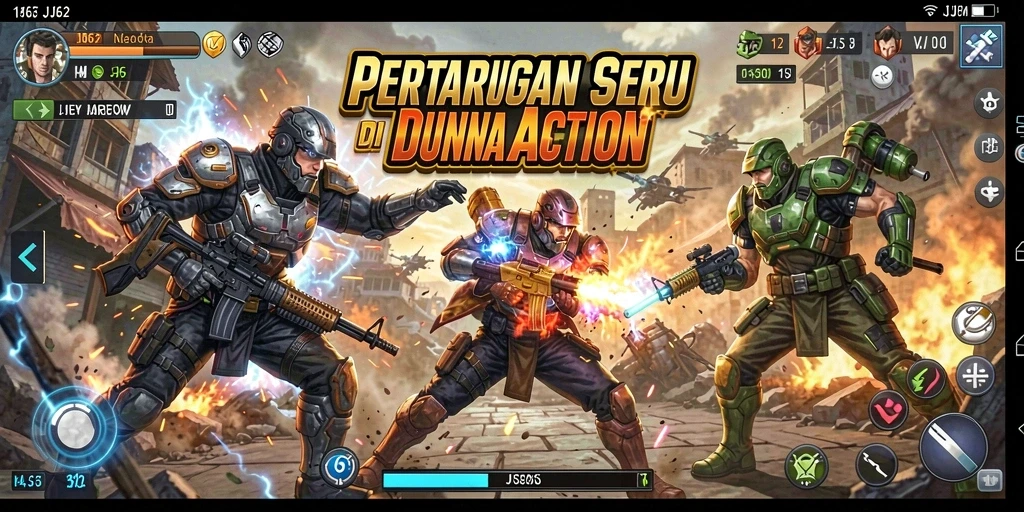 Tangkapan layar menampilkan intensitas pertarungan dalam game JJ62.