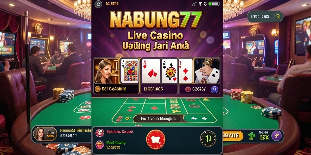 Tampilan gameplay Live Casino yang mendebarkan dan interaktif di NABUNG77.