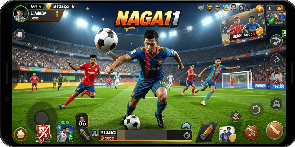 Tampilan utama NAGA11 menampilkan gameplay olahraga yang mendebarkan.