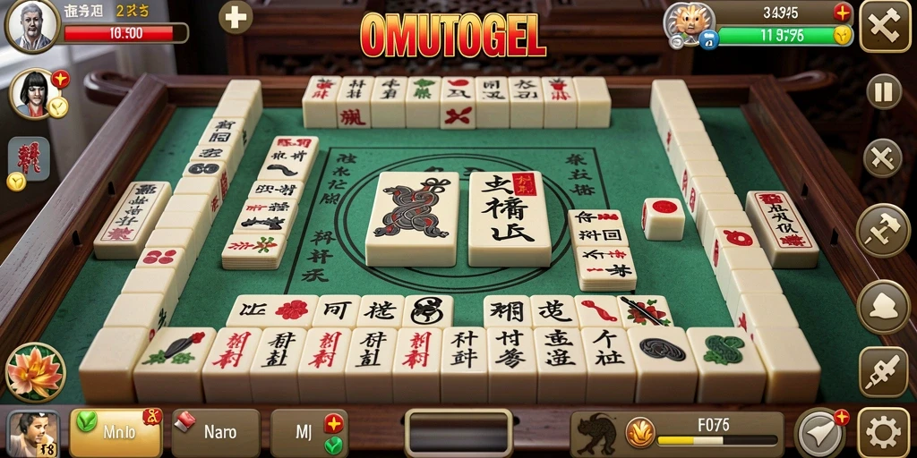 Tampilan gameplay menantang dalam OMUTOGEL, permainan Mahjong terbaik.