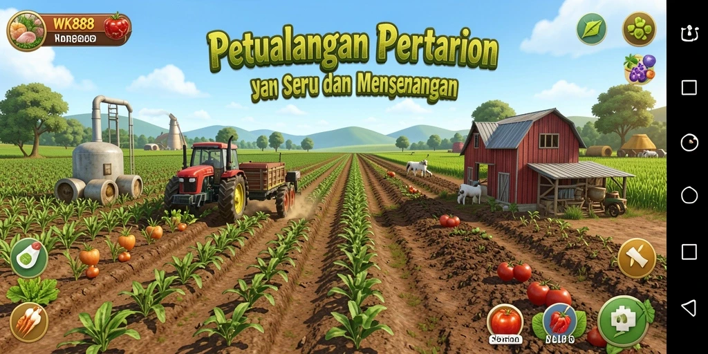 Screenshot gameplay WK888 menampilkan petualangan bertani yang mengasyikkan.